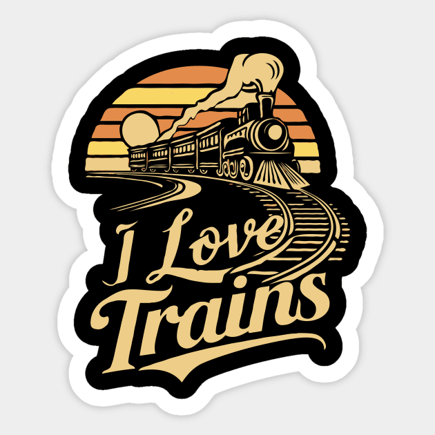 I Love Trains, Train Lover Sticker by Chrislkf